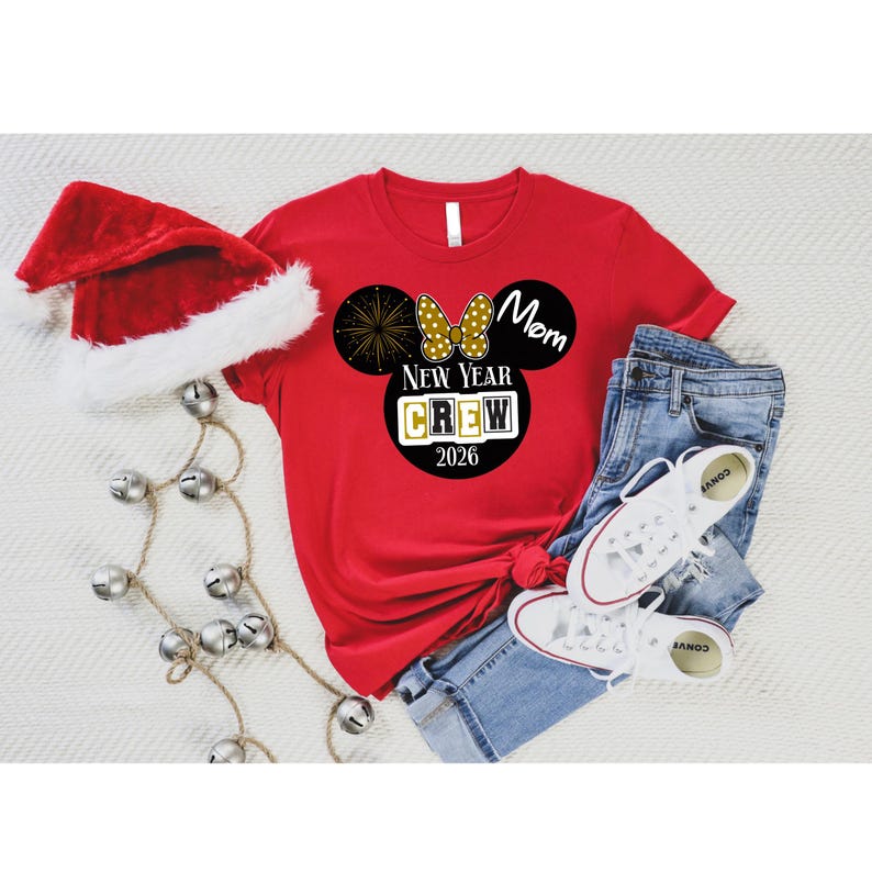 Camisetas familiares Disney de Año Nuevo 2026, camiseta de Mickey y Minnie a juego imagen 6