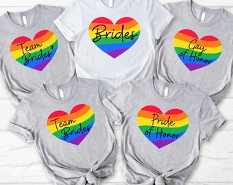 Camisetas de despedida de soltera lesbiana, camiseta del orgullo LGBT, camiseta de igualdad, camiseta arcoíris