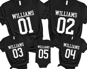 Custom Family Number Shirt, Personalized Reunion Matching