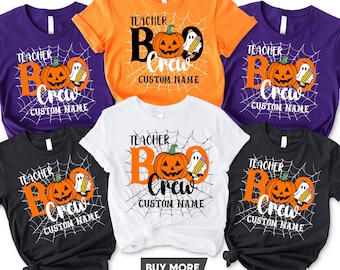 Teacher Boo Crew Halloween Shirt, Custom Teacher Team Halloween, Matching School Fall Outfit