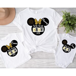 Camisetas familiares Disney de Año Nuevo 2026, camiseta de Mickey y Minnie a juego imagen 4