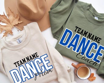 Custom Dance Team Hoodie, Personalized Squad Spirit Wear, Cheer and Dance Coach