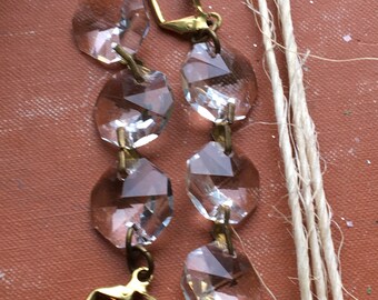 up cycled chandy crystal drop earrings