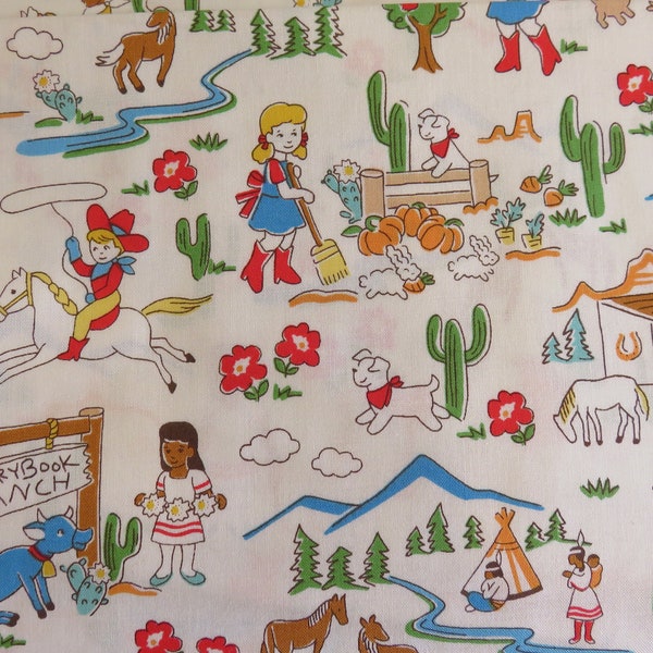 Southwest 100% Cotton Fabric/Storybook Ranch/Children/Kids/Quilting