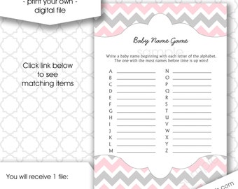 Baby Name Game A Z Baby Shower Game Instant Download Boy Etsy Baby Name Game A Z Baby Shower Game Instant Download Boy Etsy