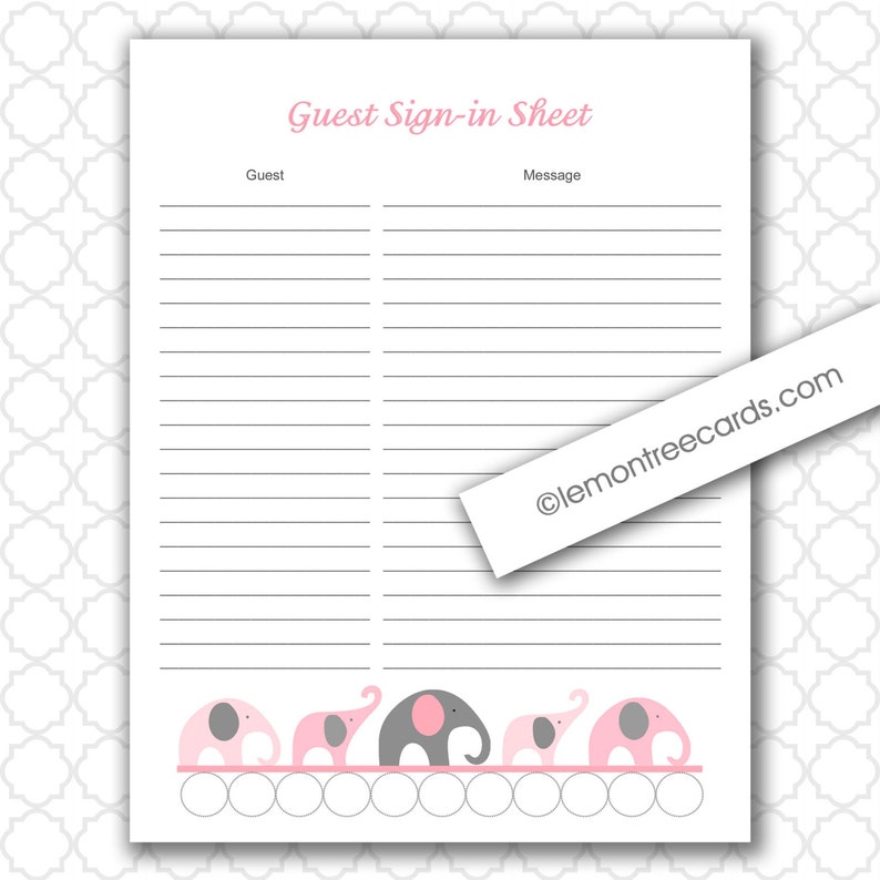 Pink Elephants Baby Shower Guest Sign In And Baby Advice Sheet Etsy Pink Elephants Baby Shower Guest Sign In And Baby Advice Sheet Etsy