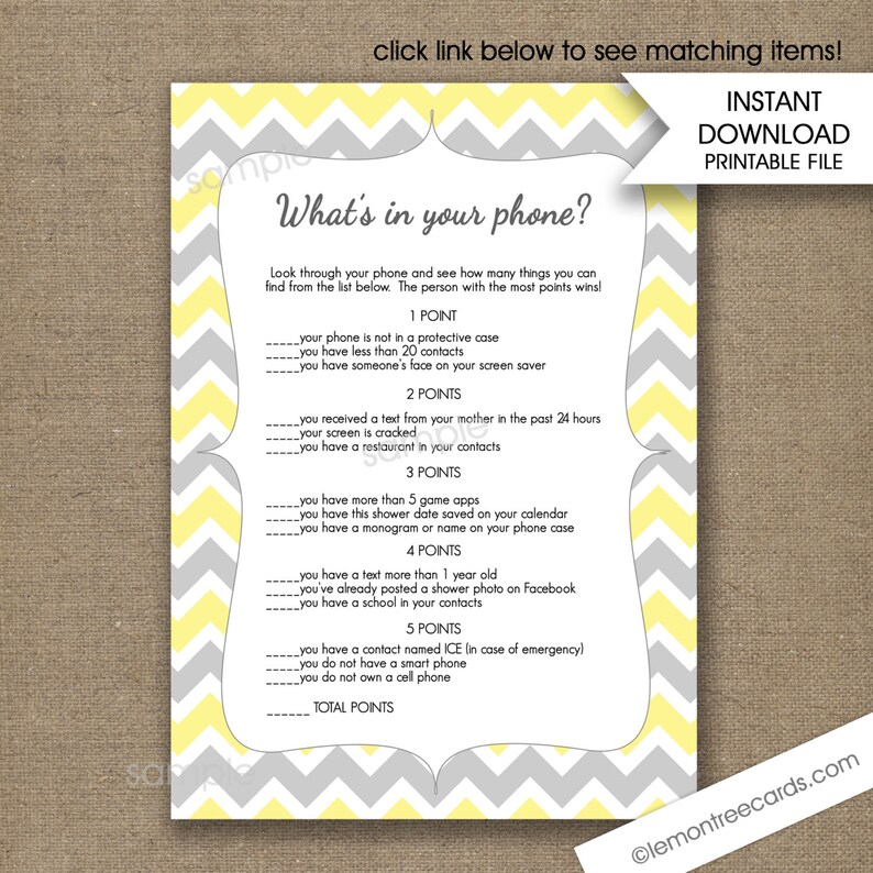 Yellow What S In Your Phone Baby Shower Game Yellow Phone Etsy Yellow What S In Your Phone Baby Shower Game Yellow Phone Etsy