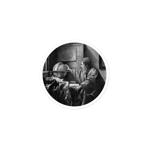 Sticker, &quot;The Astronomer&quot; Study after Johannes Vermeer, Vanessa Melloni