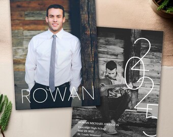 Graduation Announcement, Graduation Invitation, Photo Graduation Announcement, Graduation Party, Printable Graduation Announcement - Rowan