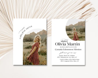 LDS Missionary Farewell invitation, Missionary invite, Missionary invitation, Sister missionary, card, Elder: PRINTABLE  |   Olivia