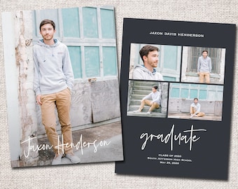 Graduation Announcement, Graduation Invitation, Photo Graduation Announcement, Grad Party 2025, Printable Graduation Announcement - Jaxon