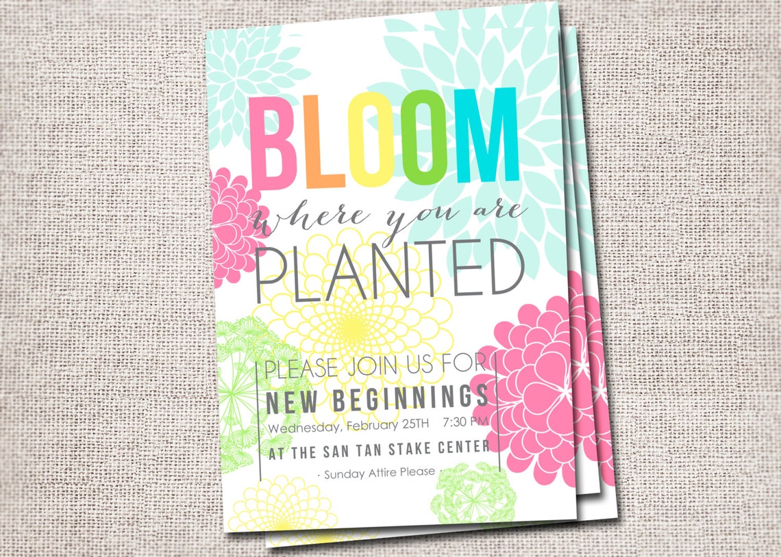 New Beginnings Invitation LDS Young Womens Relief Society | Etsy