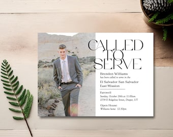 LDS Missionary, Missionary Farewell invitation, Modern Photo DIY digital announcement, invite, Sister, Elder, Printable: Brenden