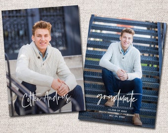 Graduation Announcement, 2022, Graduation Invitation, Photo Graduation Announcement, Graduation, Printable Graduation Announcement - Colton