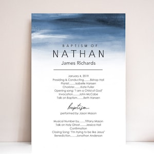 LDS Taufprogramm, Junge, LDS Boy Taufeprogramm, Taufe Programm, Mormone, Heilige der Letzten Tage, modern, blau: PRINTABLE - Nathan