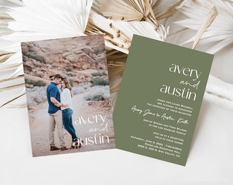 LDS Wedding Invitation, Photo wedding invitation, wedding invites, photo wedding invitations, temple wedding: PRINTABLE (Avery and Austin)