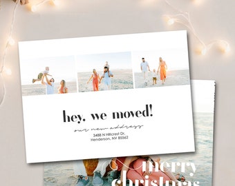 Photo Christmas Card, Holiday Card, New Address Christmas, New Address, With PIcture, We moved: PRINTABLE - Hey, We Moved!