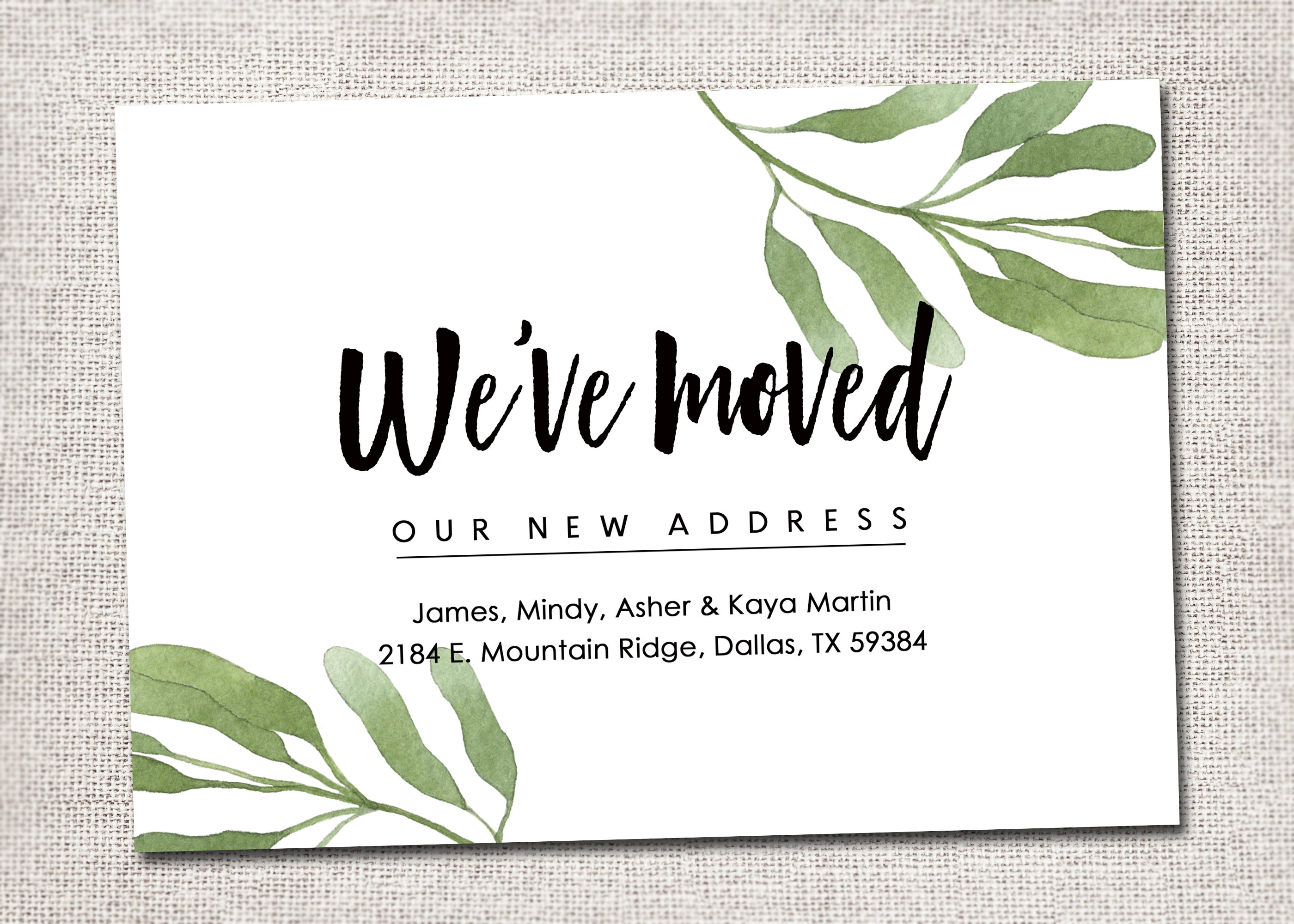 We have moved card New Address Card New Home House Warming