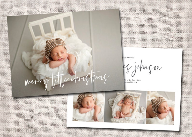 Christmas Birth Announcement Holiday Card Birth Etsy