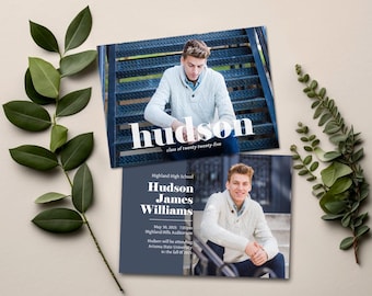 Graduation Announcement, Graduation Invitation, Photo Graduation Announcement, Graduation Party, Printable Graduation Announcement - Hudson2