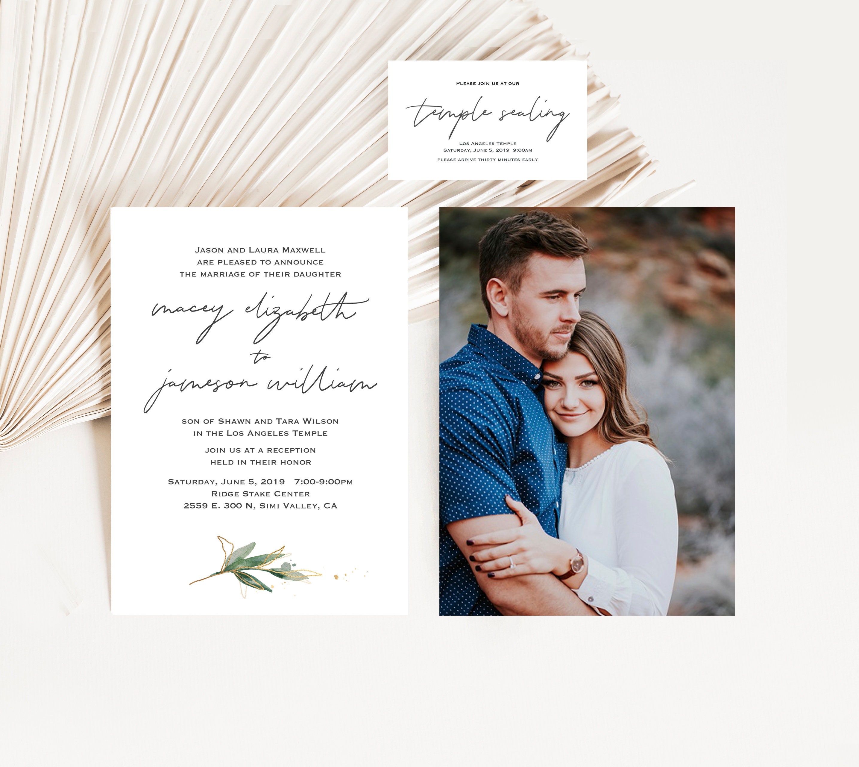 Wedding Invitation Photo Wedding Invitation LDS Wedding - Etsy