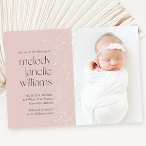 LDS Segen/Taufe/Konfirmation/Taufeinladungskarte mit Foto, Personalisierte Einladung mit Bildern, diy digitale Karte |  Melodie