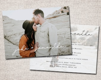 Wedding invitation | modern, minimalist wedding invite set | simple, printable  - Jake + Samantha