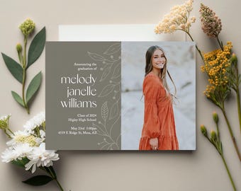 Graduation Announcement, Graduation Invitation, 2025, Modern Graduation Invitation, party, Grad Announcement, Invite:  PRINTABLE |  Melody