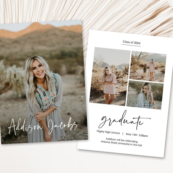 Graduation Announcement, Graduation Invitation, 2023, Modern Graduation Invitation, party, Grad Announcement, Invite:  PRINTABLE  |  Addison