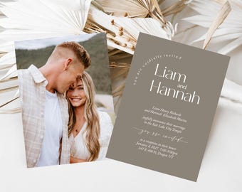 LDS Wedding Invitation, Photo wedding invitation, wedding invites, photo wedding invitations, temple wedding: PRINTABLE (Avery and Austin)