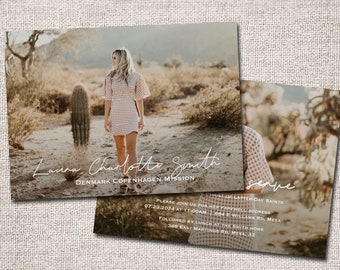 LDS Missionary Farewell invitation, Missionary invite, Missionary invitation, Sister missionary, card, Elder: PRINTABLE  |   Laura