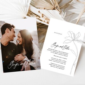 Invitación de boda, invitación de boda con foto, invitaciones de boda, invitaciones de boda con foto, boda en el templo, SUD: IMPRIMIBLE (Ginger + Dillon)