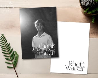 Graduation thank you card, Graduate thank you card, photo thank you card, cards, girl, boy, modern thank you cards  |  Rhett