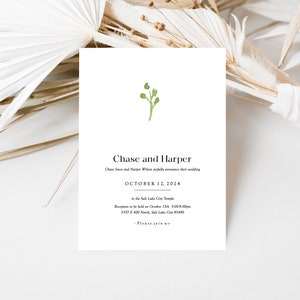 Invito di nozze / set di inviti di nozze moderni e minimalisti / semplici, stampabili - Chase e Harper