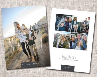 Photo Christmas Card, Christmas Card, Holiday Card: PRINTABLE ("Merry Christmas and Happy New Year" custom card)