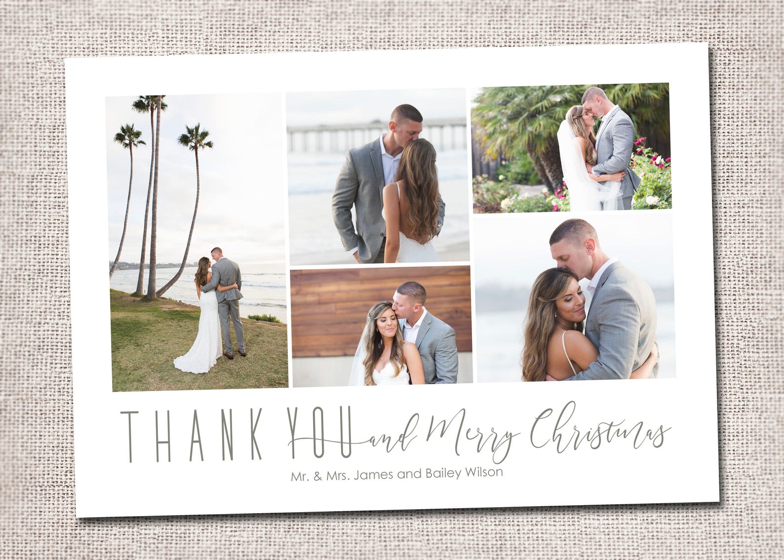 Wedding Thank You Christmas Card, Photo Christmas Card, Holiday Card — free download