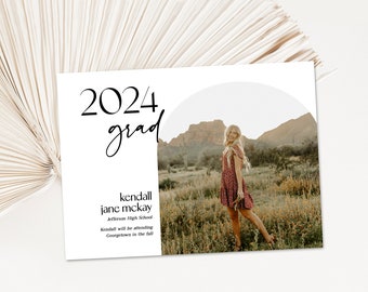 Graduation Announcement, Graduation Invitation, 2024, Modern Graduation Invitation, party, Grad Announcement, Invite:  PRINTABLE  |  Kendall