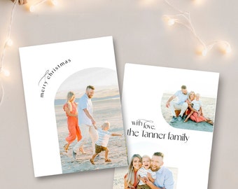 Photo Christmas Card, Custom Holiday Card, 2023 Modern Christmas Card Digital Download with Photos - 5x7 Printable  |  Tanner