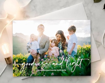 Christmas card, Photo Christmas card, Holiday Card, Printable Christmas card, Picture Modern Christmas card: PRINTABLE - Goodness and Light