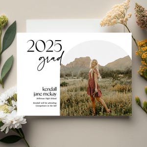 Graduierung Einladung, Graduierung Einladung, 2025, Moderne Graduierung Einladung, Party, Grad Invite: PRINTABLE |  Kendall