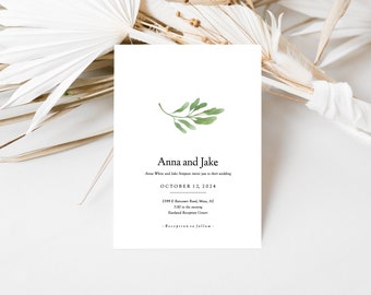 Hochzeitseinladung | modernes, minimalistisches Hochzeitseinladungsset | einfach, druckbar - Chase und Harper