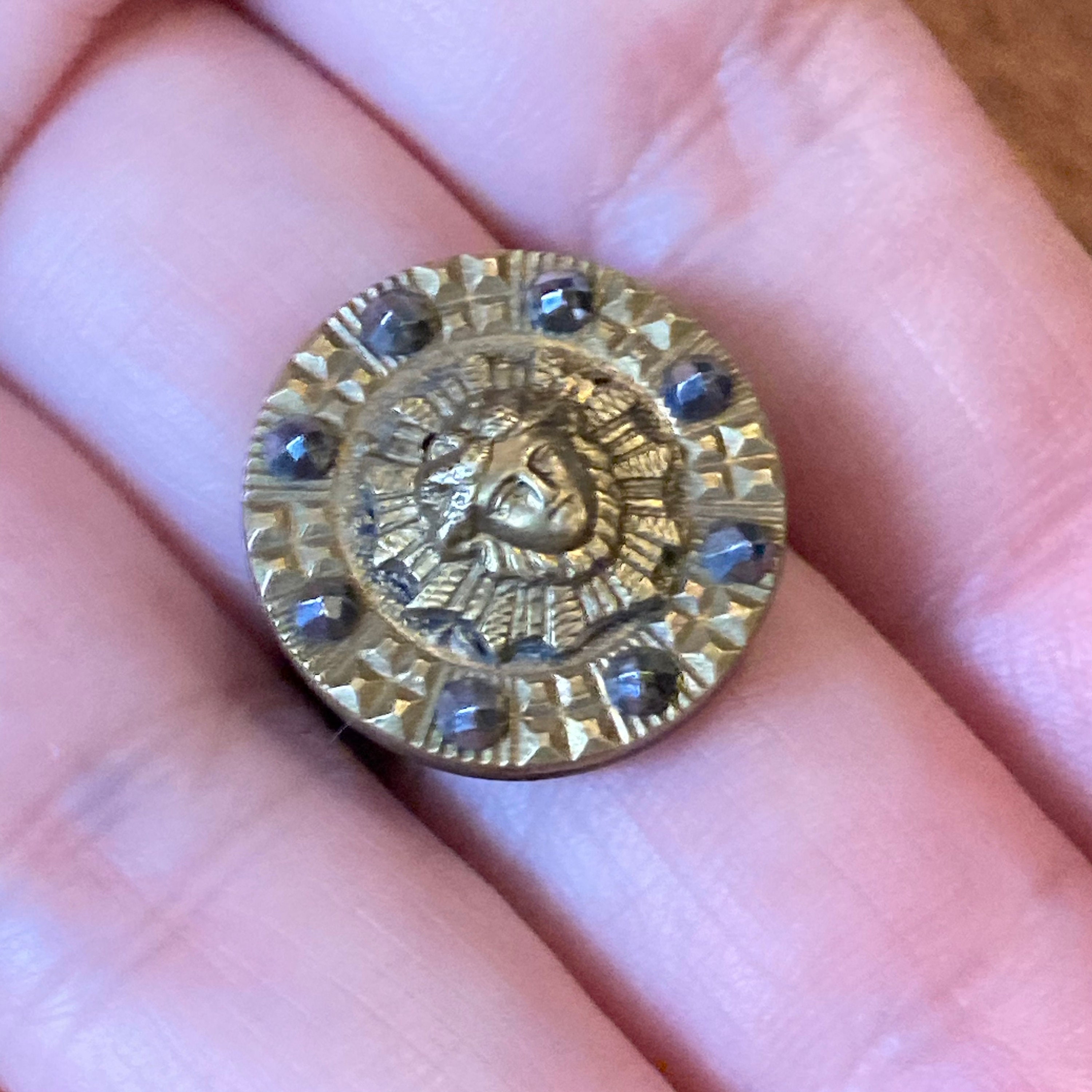 Brass Elizabethan Button Etsy