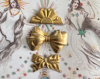 Bows, Ribbon, Bowtie brass stamping / finding - choice of 3 different stampings