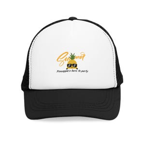 Pineapple Party Mesh Cap, Summer Hat, Trucker Cap, Beach Accessories, Vacation Gear, Fun Gift for Warm Weather Celebrations