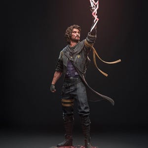 Gustave-standbeeld | Clair Obscur Expedition 33-figuur | Fantasie-RPG-verzamelobject | Hobbymodel voor volwassenen | Handgemaakte geekkunst | 3D-harssculptuur