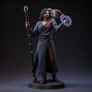 Baldur’s Gate Gale & Tara Statue | Resin Fantasy Wizard Figurine | Tabletop RPG Decor | Handcrafted Resin Figure | Fantasy Collectible