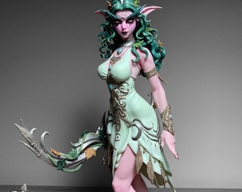 Tyrande Whisperwind Resin Statue | World of Warcraft Collectible | Fantasy Elf Goddess Figure | Geek & Gamer Christmas Gift Idea | WoW Gift