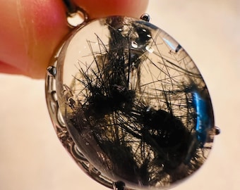 Black Rutilated W/Phantom Quartz Pedant