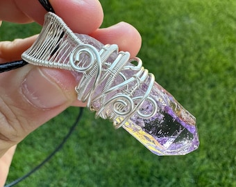 Top Grade Vera Cruz Amethyst Cooper-Wire Wrapped Pedant