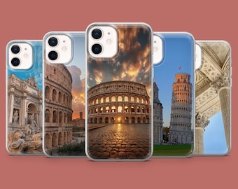 Capa para celular com estampa da arquitetura de Pisa, Roma, para iPhone 17, 16 Pro, 15, 14, 13, 12, Samsung S26, S25, S24, S23, S22, A17, Pixel 10A, 10, 9A.